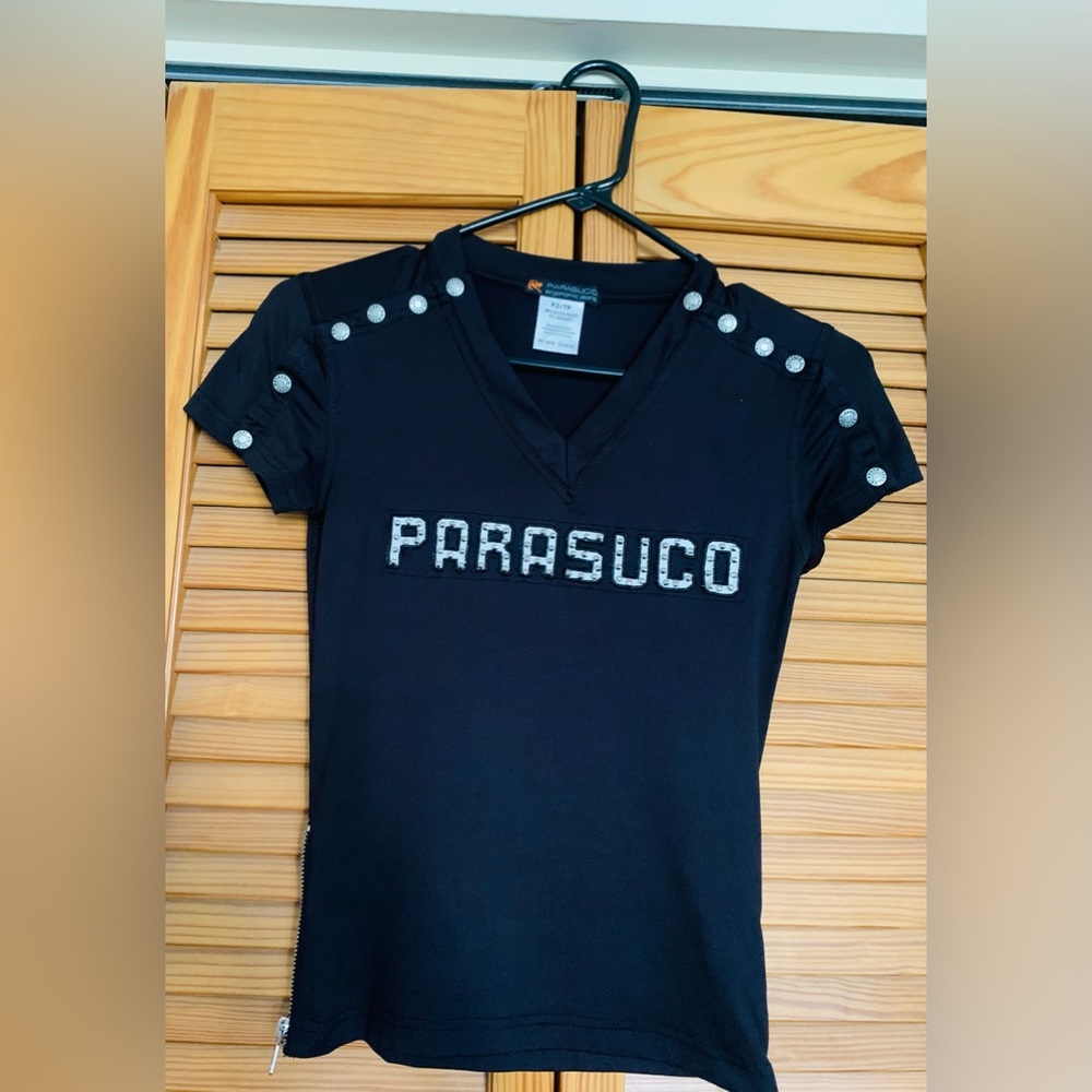 Edgy/rocker fitted Parasuco.black shirt.